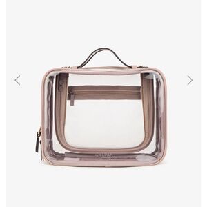Calpack NWT large clear mauve cosmetic toiletry case bag